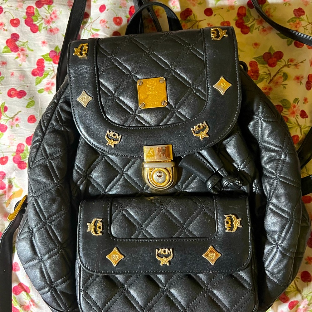 Vintage quilted MCM backpack.  German made.